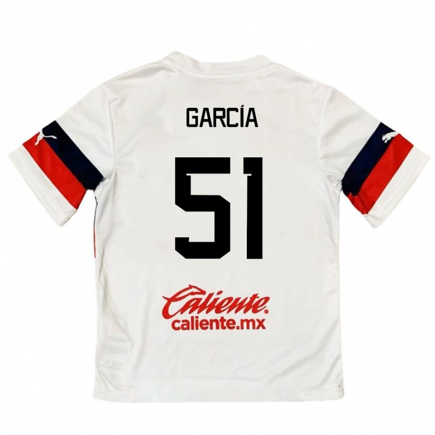 Niño Fútbol Camiseta Eduardo García #51 Blanco Rojo 2ª Equipación 2024/25 Argentina