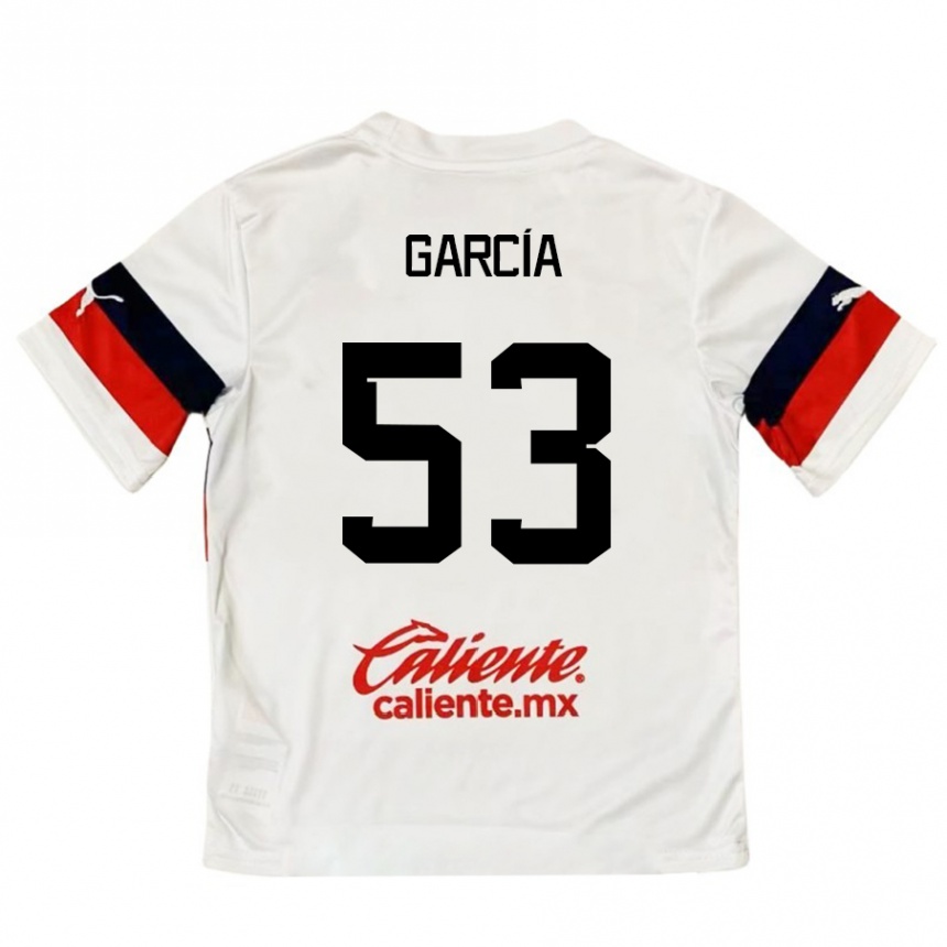 Niño Fútbol Camiseta Uziel García #53 Blanco Rojo 2ª Equipación 2024/25 Argentina