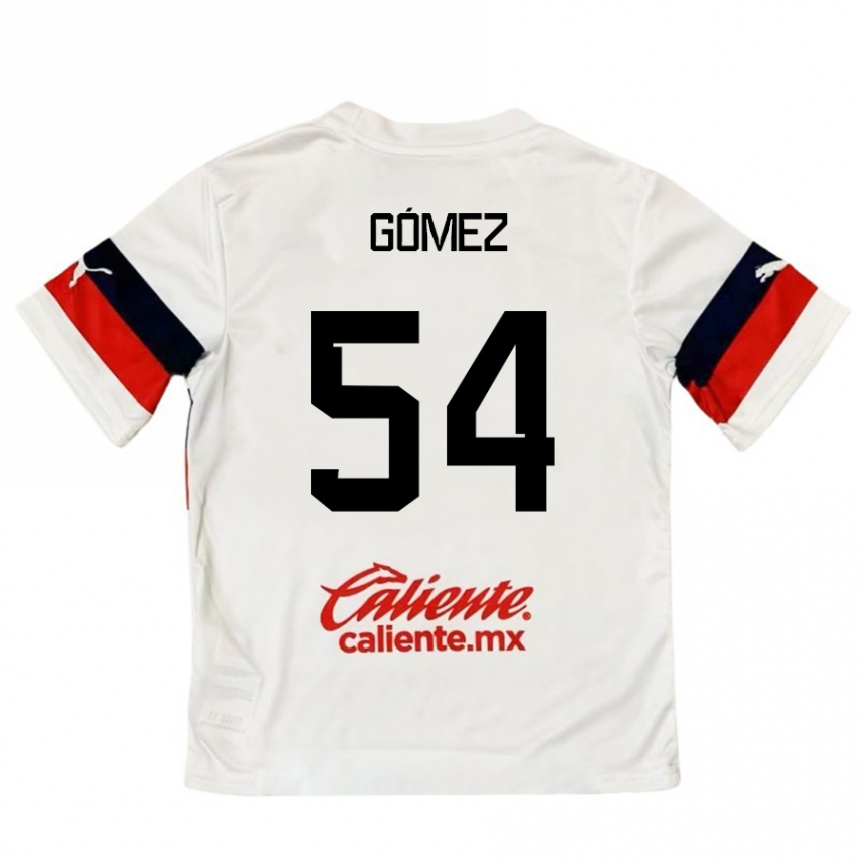 Niño Fútbol Camiseta Miguel Gómez #54 Blanco Rojo 2ª Equipación 2024/25 Argentina