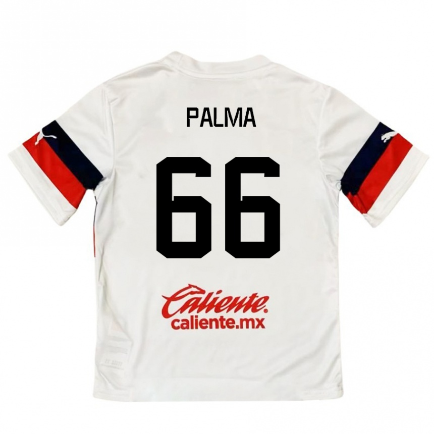 Niño Fútbol Camiseta Arturo Palma #66 Blanco Rojo 2ª Equipación 2024/25 Argentina