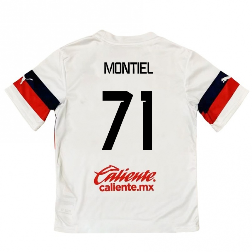 Niño Fútbol Camiseta Erick Montiel #71 Blanco Rojo 2ª Equipación 2024/25 Argentina