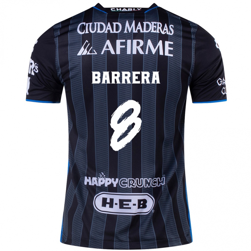 Niño Fútbol Camiseta Pablo Barrera #8 Blanco Negro 2ª Equipación 2024/25 Argentina