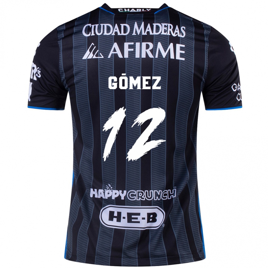 Niño Fútbol Camiseta Jaime Gómez #12 Blanco Negro 2ª Equipación 2024/25 Argentina