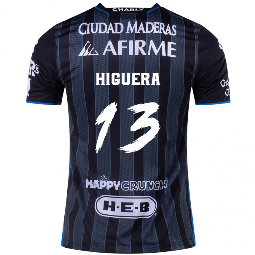 Niño Fútbol Camiseta Carlos Higuera #13 Blanco Negro 2ª Equipación 2024/25 Argentina