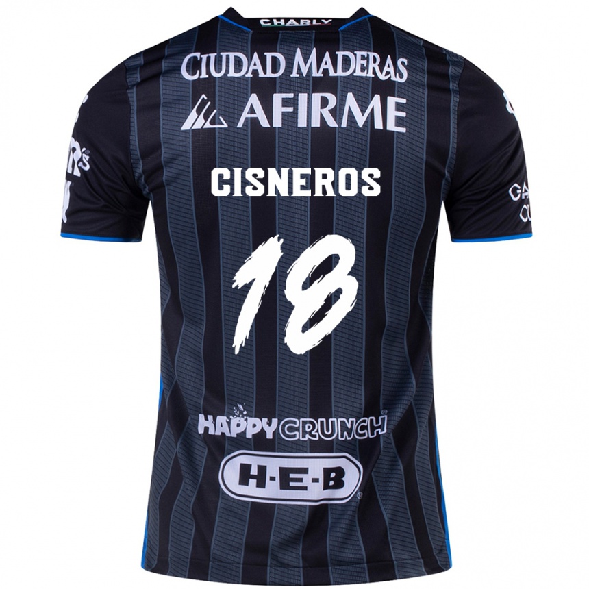 Niño Fútbol Camiseta Ronaldo Cisneros #18 Blanco Negro 2ª Equipación 2024/25 Argentina