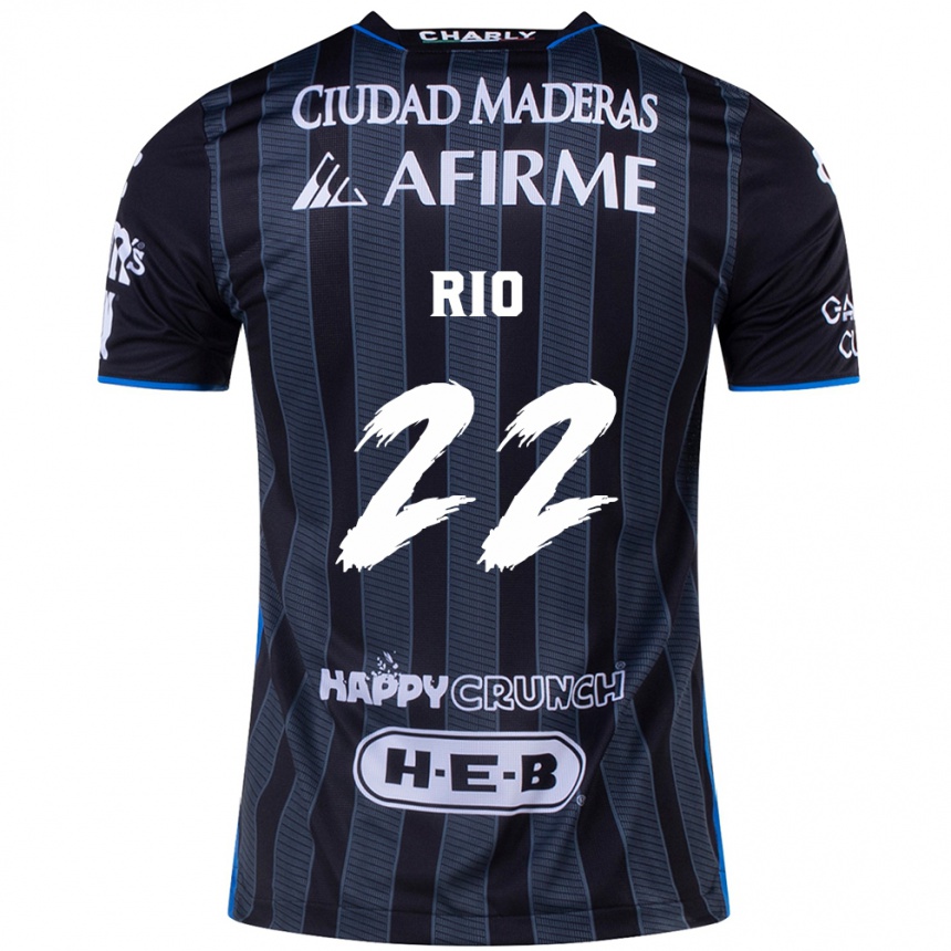 Niño Fútbol Camiseta Martín Rio #22 Blanco Negro 2ª Equipación 2024/25 Argentina