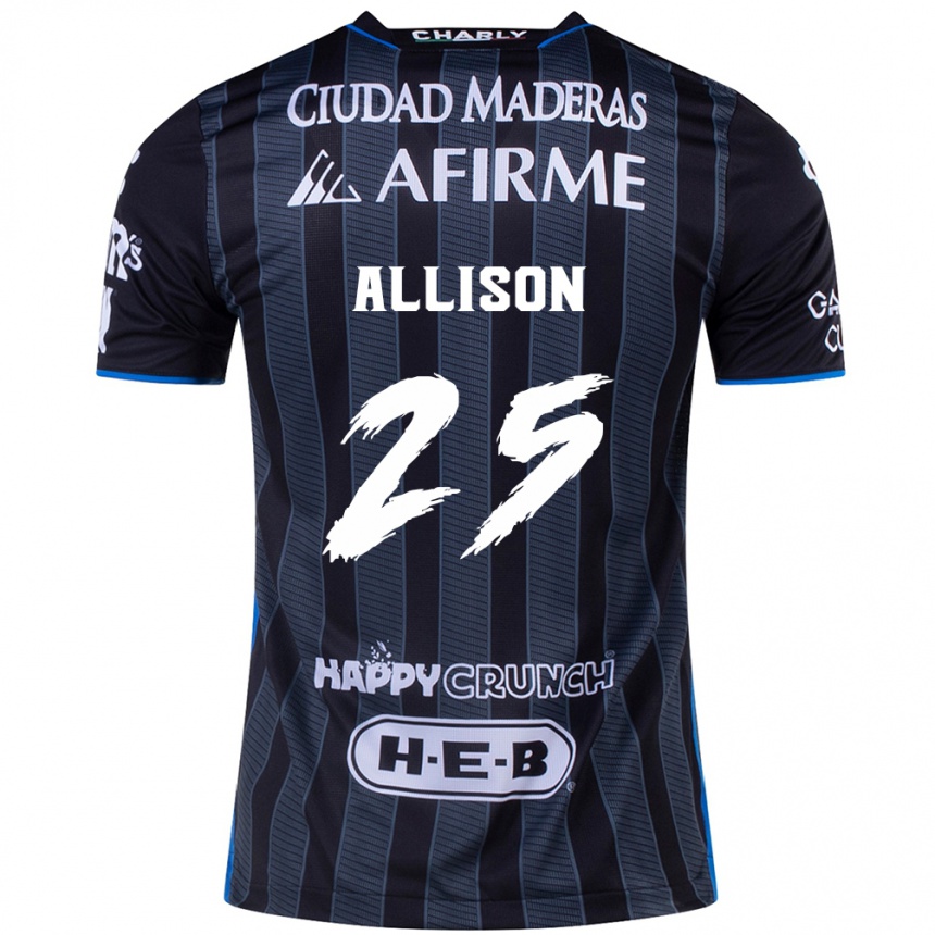 Niño Fútbol Camiseta Guillermo Allison #25 Blanco Negro 2ª Equipación 2024/25 Argentina