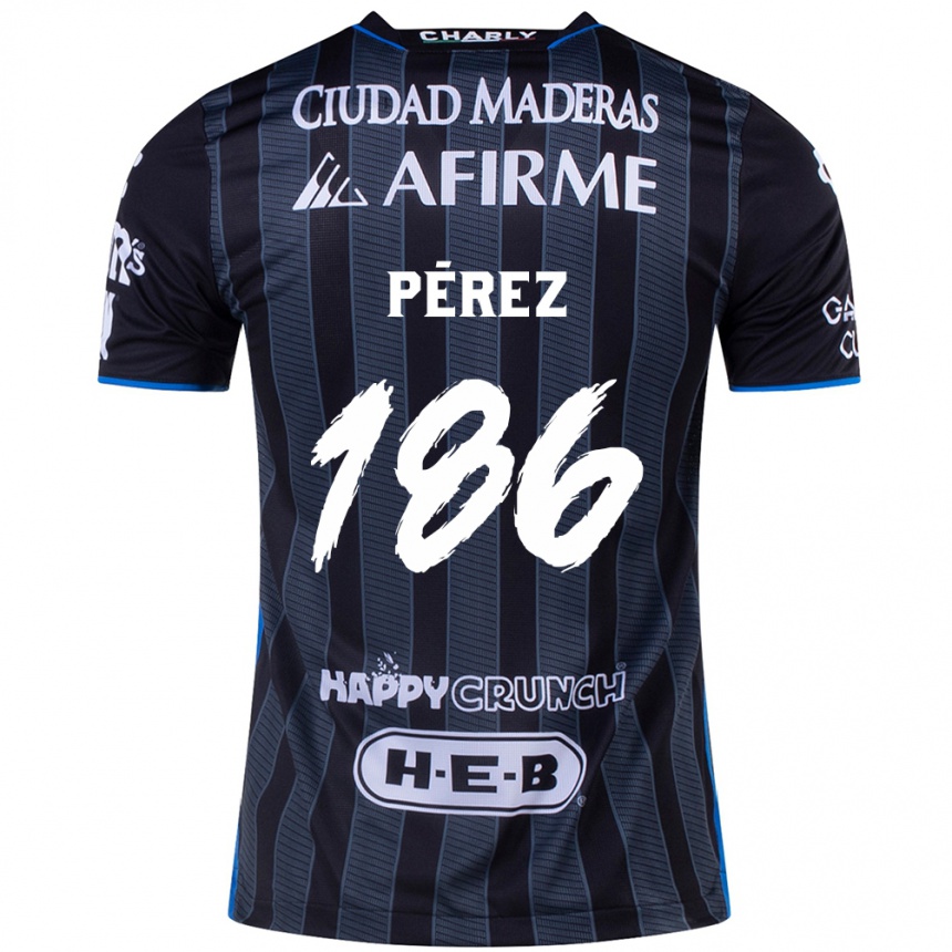 Niño Fútbol Camiseta José Pérez #186 Blanco Negro 2ª Equipación 2024/25 Argentina