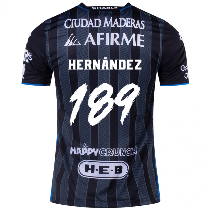 Niño Fútbol Camiseta Sebastián Hernández #189 Blanco Negro 2ª Equipación 2024/25 Argentina