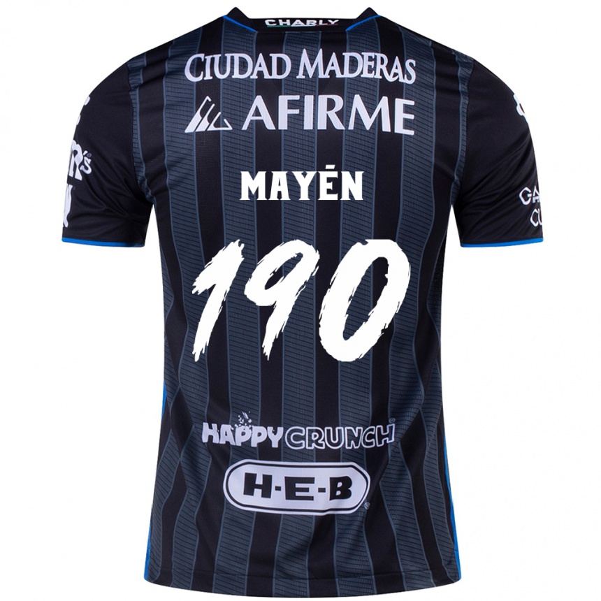 Niño Fútbol Camiseta Eduardo Mayén #190 Blanco Negro 2ª Equipación 2024/25 Argentina