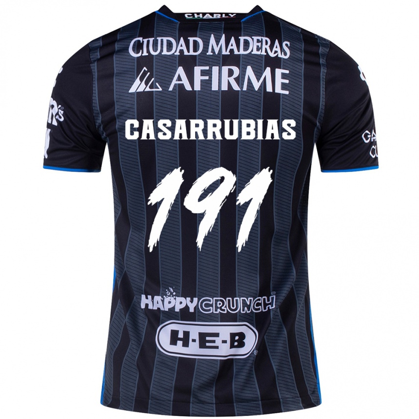 Niño Fútbol Camiseta Aaron Casarrubias #191 Blanco Negro 2ª Equipación 2024/25 Argentina