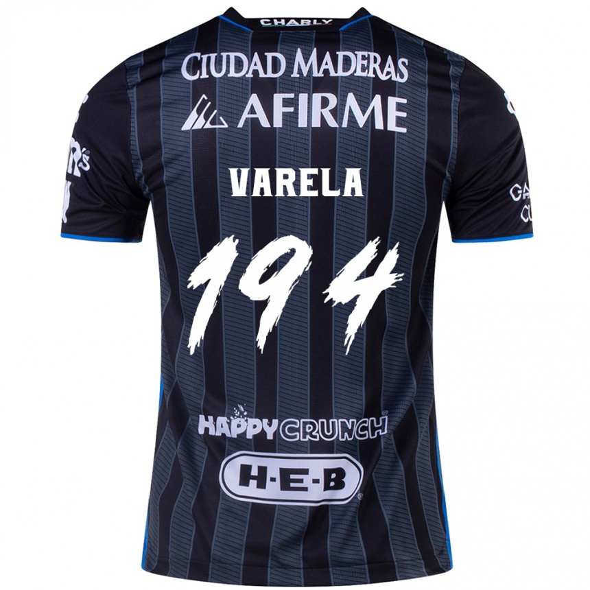 Niño Fútbol Camiseta José Varela #194 Blanco Negro 2ª Equipación 2024/25 Argentina