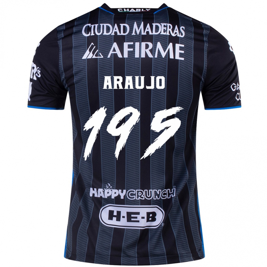 Niño Fútbol Camiseta Diego Araujo #195 Blanco Negro 2ª Equipación 2024/25 Argentina