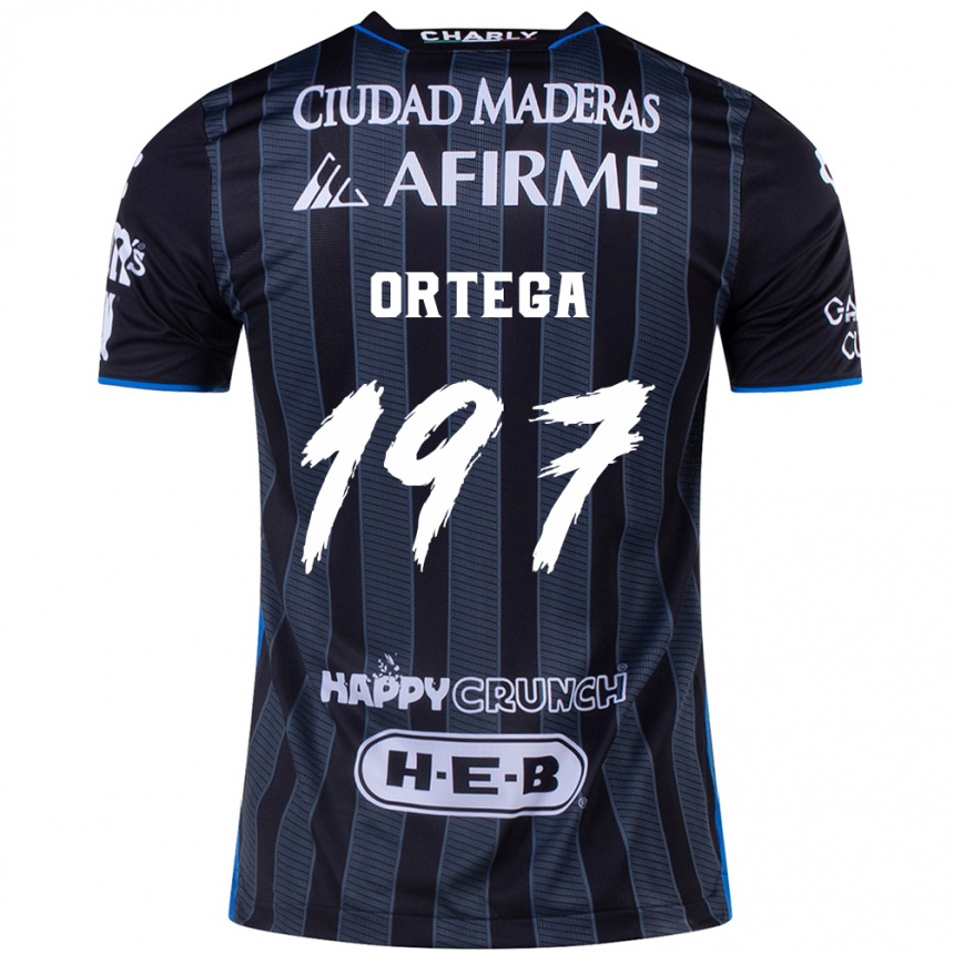 Niño Fútbol Camiseta Javier Ortega #197 Blanco Negro 2ª Equipación 2024/25 Argentina