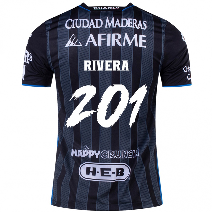 Niño Fútbol Camiseta Christian Rivera #201 Blanco Negro 2ª Equipación 2024/25 Argentina