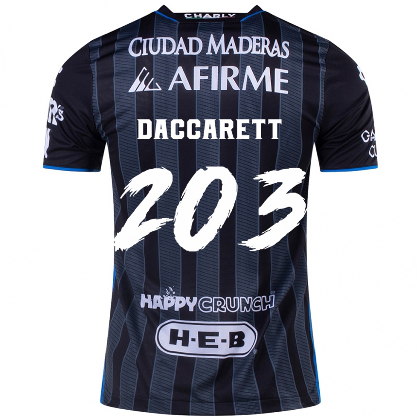 Niño Fútbol Camiseta Juan Daccarett #203 Blanco Negro 2ª Equipación 2024/25 Argentina