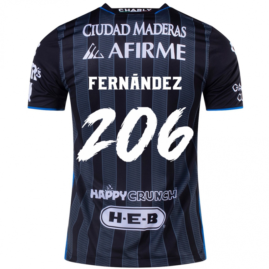 Niño Fútbol Camiseta Erik Fernández #206 Blanco Negro 2ª Equipación 2024/25 Argentina