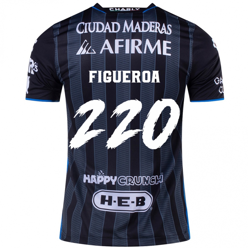 Niño Fútbol Camiseta Christopher Figueroa #220 Blanco Negro 2ª Equipación 2024/25 Argentina