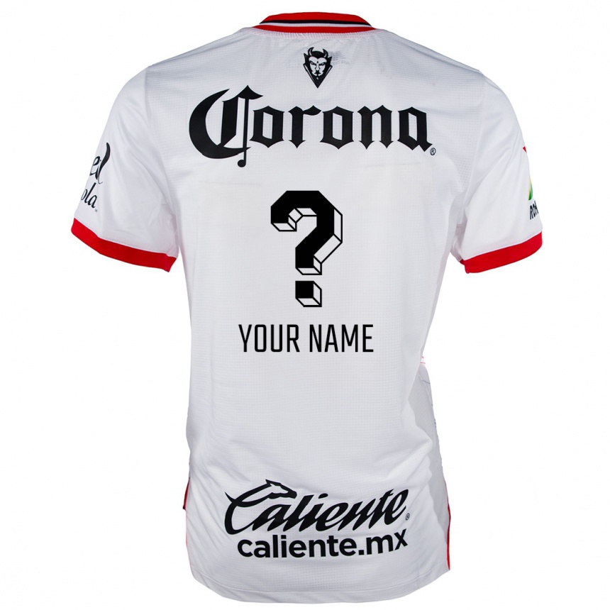 Niño Fútbol Camiseta Su Nombre #0 Blanco Rojo 2ª Equipación 2024/25 Argentina