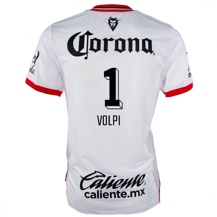 Niño Fútbol Camiseta Tiago Volpi #1 Blanco Rojo 2ª Equipación 2024/25 Argentina