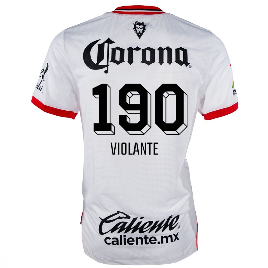 Niño Fútbol Camiseta Isaías Violante #190 Blanco Rojo 2ª Equipación 2024/25 Argentina