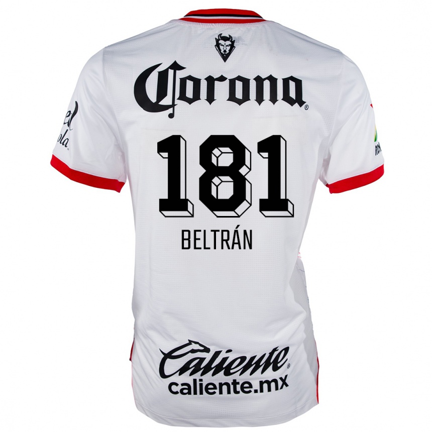 Niño Fútbol Camiseta Ronaldo Beltrán #181 Blanco Rojo 2ª Equipación 2024/25 Argentina