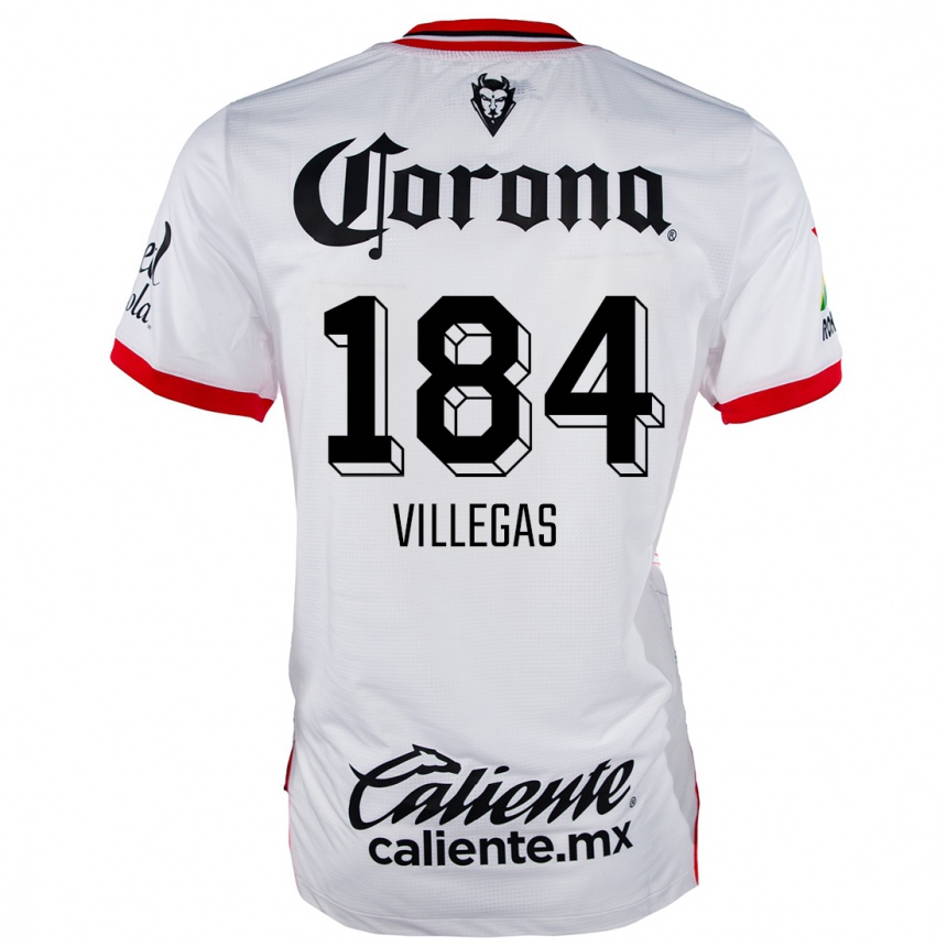 Niño Fútbol Camiseta Abraham Villegas #184 Blanco Rojo 2ª Equipación 2024/25 Argentina