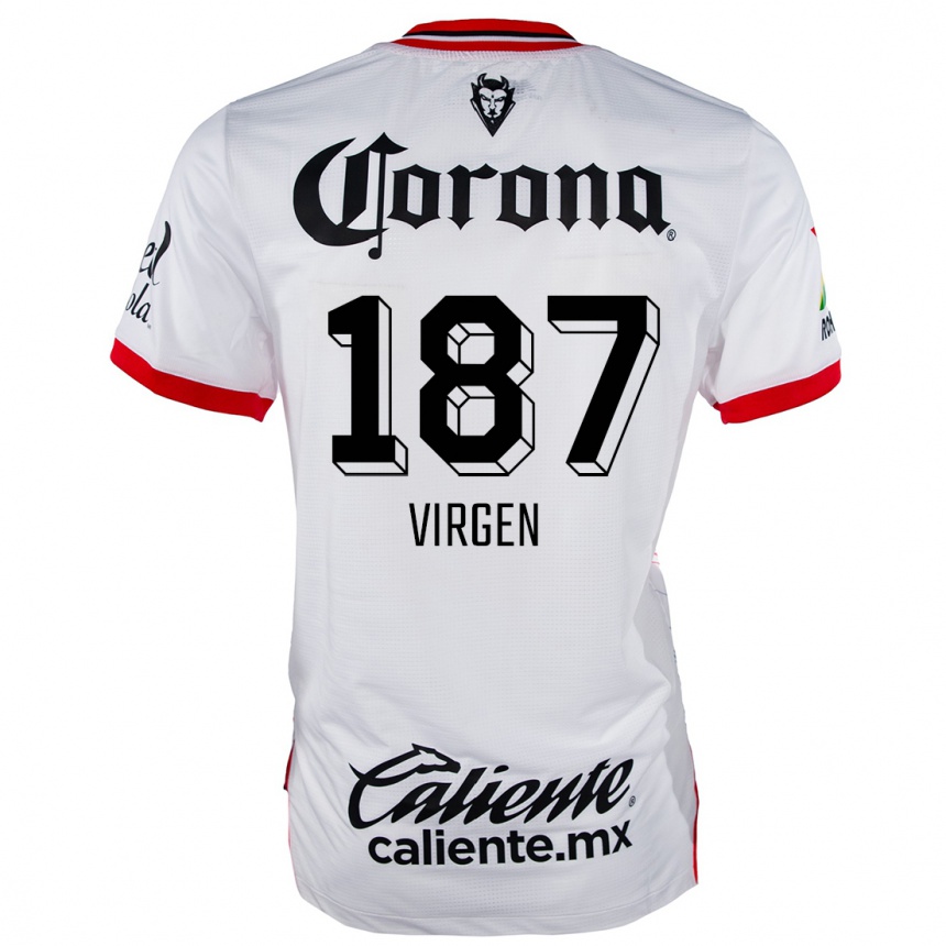 Niño Fútbol Camiseta Oswaldo Virgen #187 Blanco Rojo 2ª Equipación 2024/25 Argentina