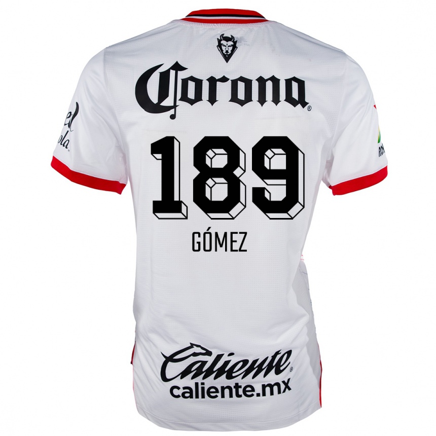 Niño Fútbol Camiseta Enrique Gómez #189 Blanco Rojo 2ª Equipación 2024/25 Argentina