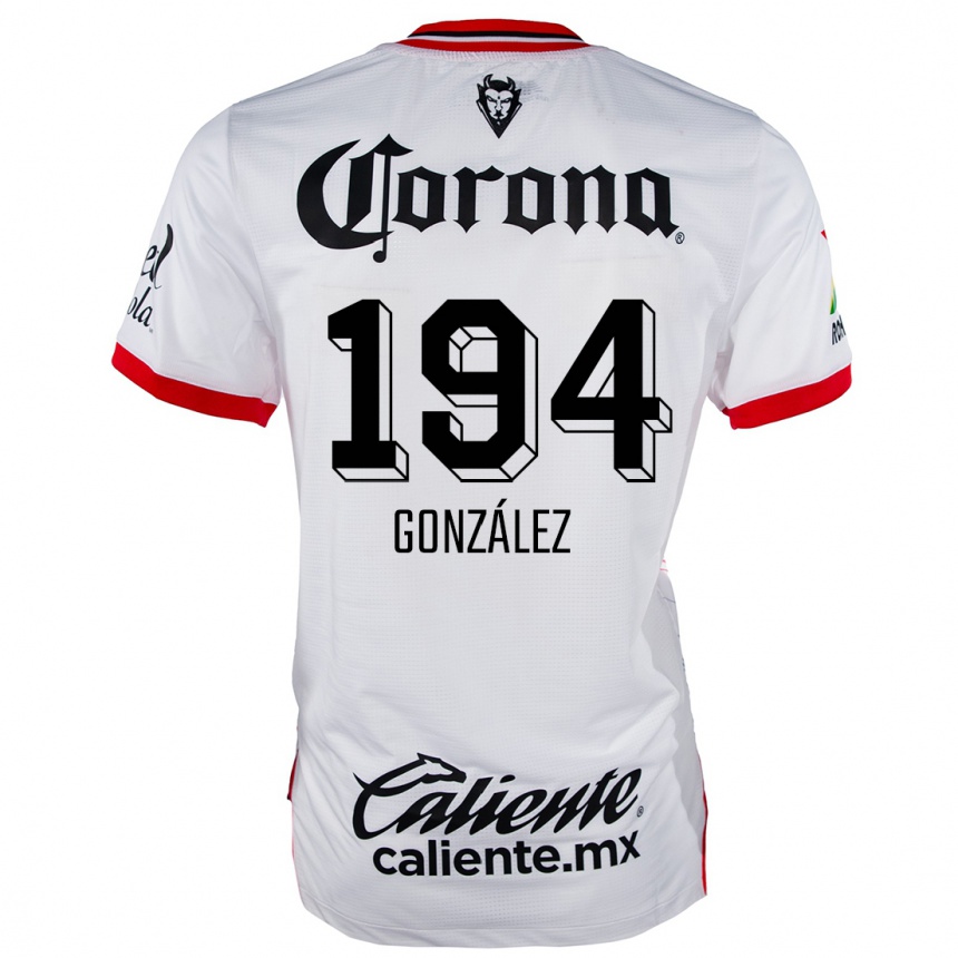 Niño Fútbol Camiseta Cristopher González #194 Blanco Rojo 2ª Equipación 2024/25 Argentina