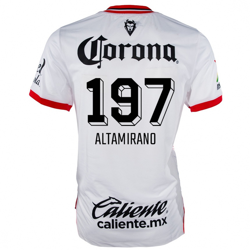 Niño Fútbol Camiseta Óscar Altamirano #197 Blanco Rojo 2ª Equipación 2024/25 Argentina