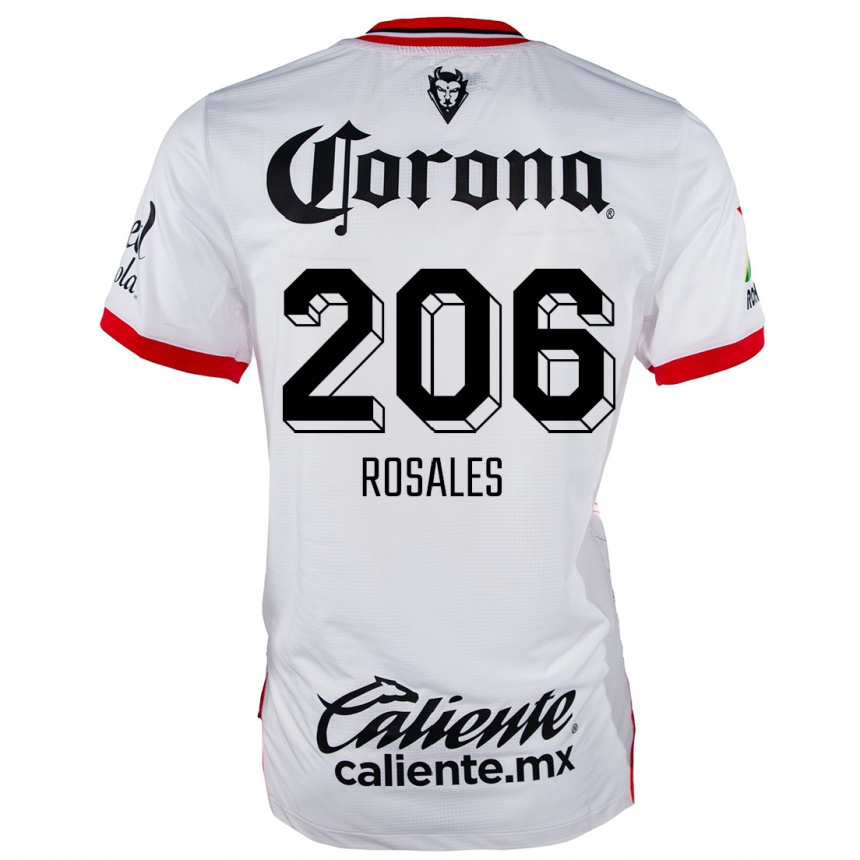 Niño Fútbol Camiseta Santiago Rosales #206 Blanco Rojo 2ª Equipación 2024/25 Argentina