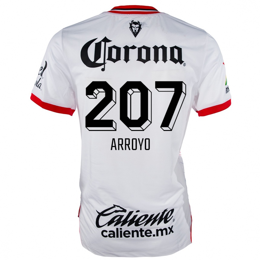 Niño Fútbol Camiseta José Arroyo #207 Blanco Rojo 2ª Equipación 2024/25 Argentina