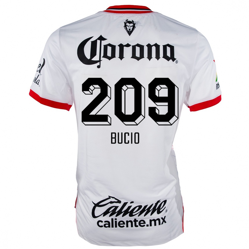 Niño Fútbol Camiseta Sebastián Bucio #209 Blanco Rojo 2ª Equipación 2024/25 Argentina