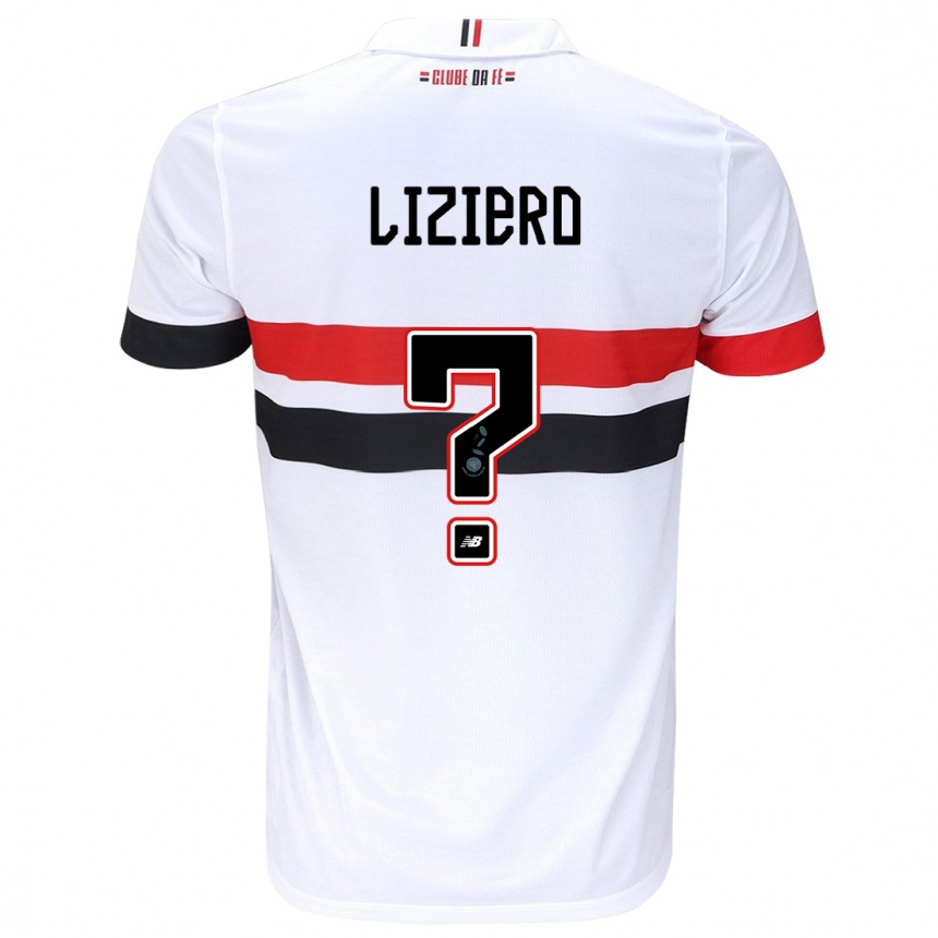 Hombre Fútbol Camiseta Liziero #0 Blanco Rojo Negro 1ª Equipación 2024/25 Argentina