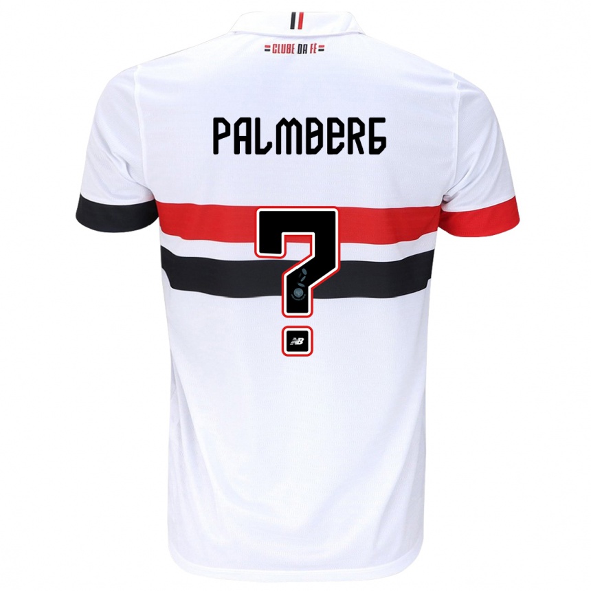 Hombre Fútbol Camiseta Palmberg #0 Blanco Rojo Negro 1ª Equipación 2024/25 Argentina