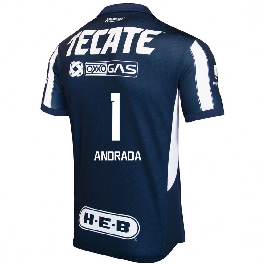 Hombre Fútbol Camiseta Esteban Andrada #1 Azul Rojo Blanco 1ª Equipación 2024/25 Argentina