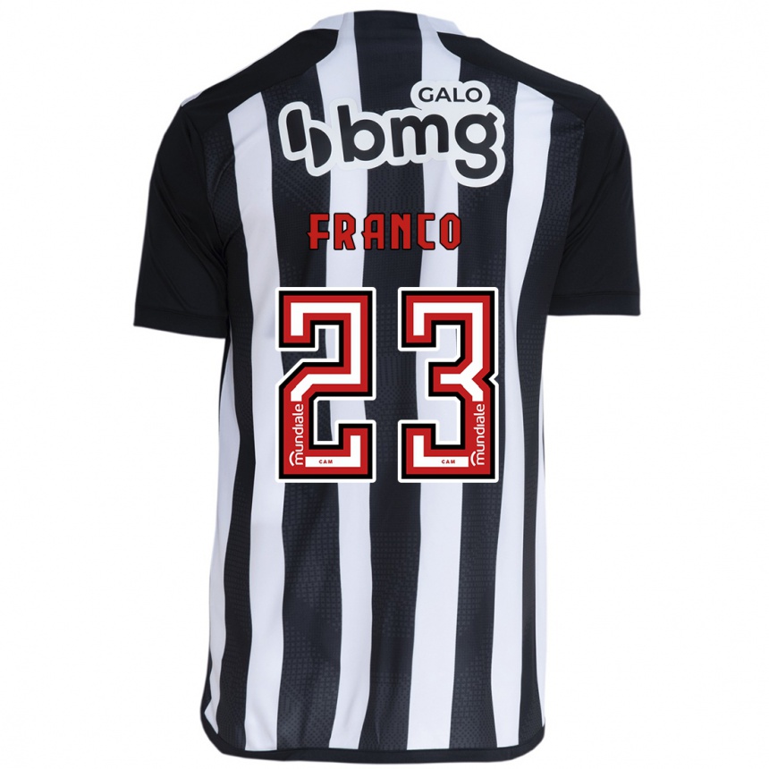 Hombre Fútbol Camiseta Alan Franco #23 Blanco Negro 1ª Equipación 2024/25 Argentina