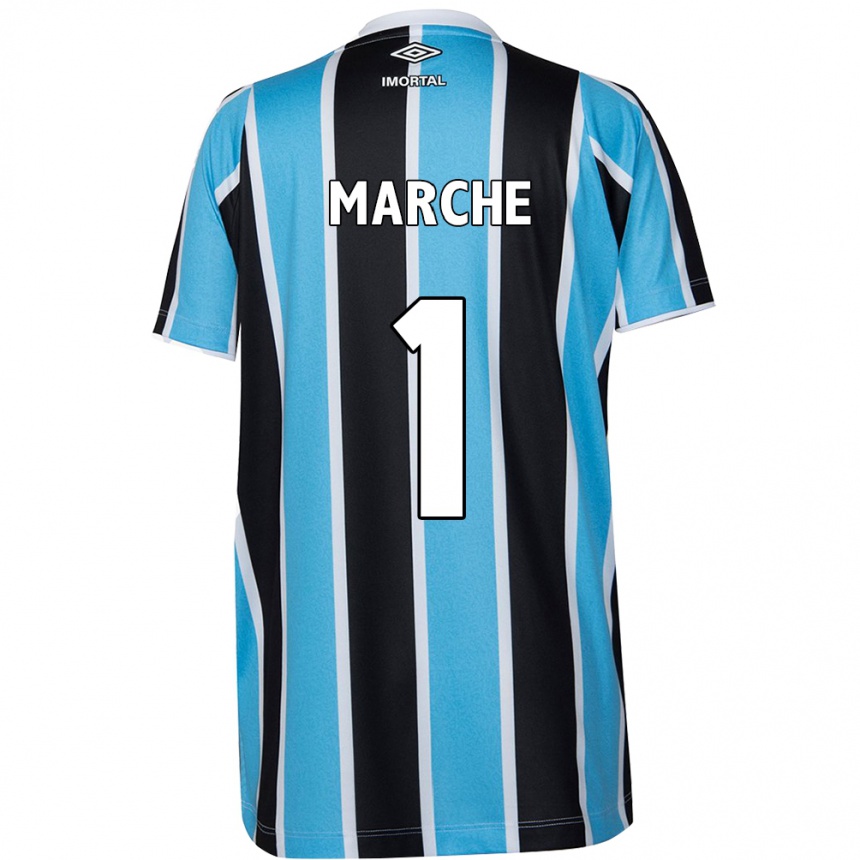 Hombre Fútbol Camiseta Agustín Marchesín #1 Azul Negro Blanco 1ª Equipación 2024/25 Argentina