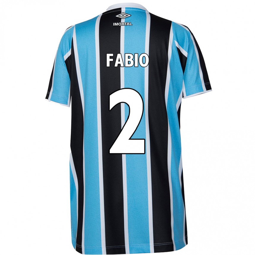 Hombre Fútbol Camiseta Fábio #2 Azul Negro Blanco 1ª Equipación 2024/25 Argentina