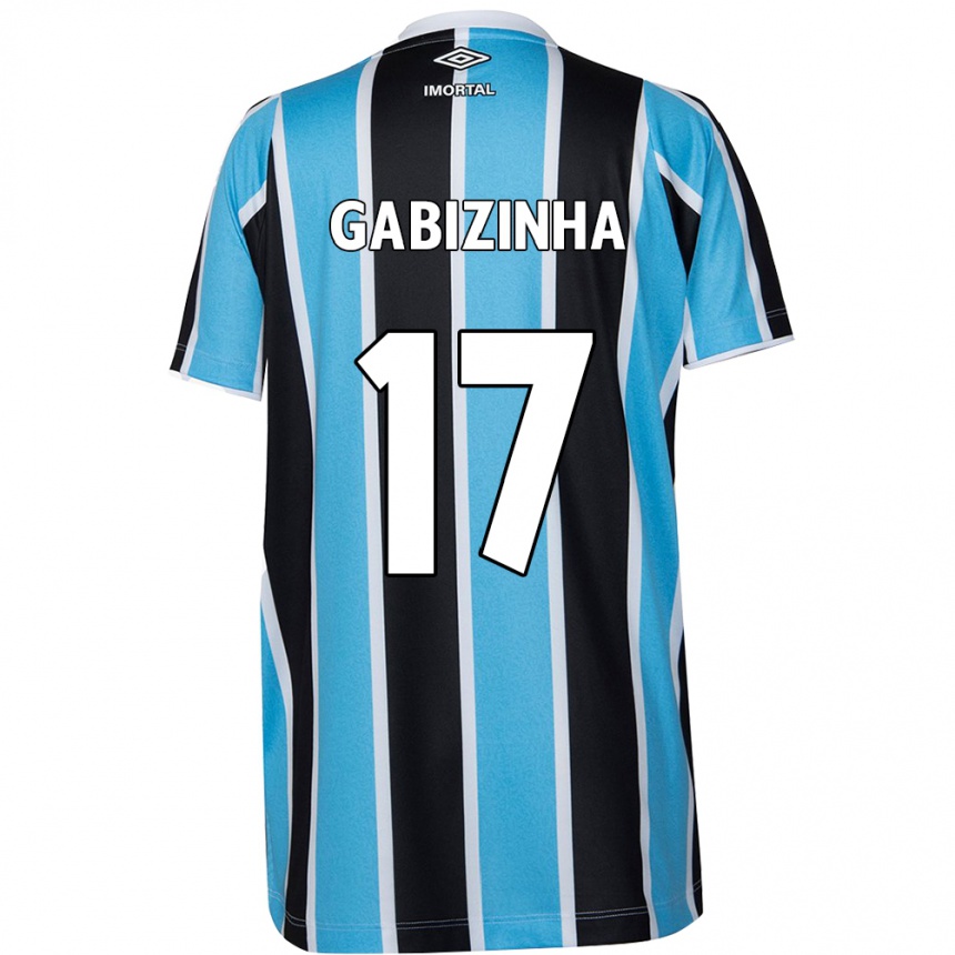 Hombre Fútbol Camiseta Gabizinha #17 Azul Negro Blanco 1ª Equipación 2024/25 Argentina