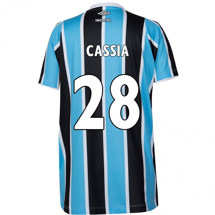 Hombre Fútbol Camiseta Cássia #28 Azul Negro Blanco 1ª Equipación 2024/25 Argentina