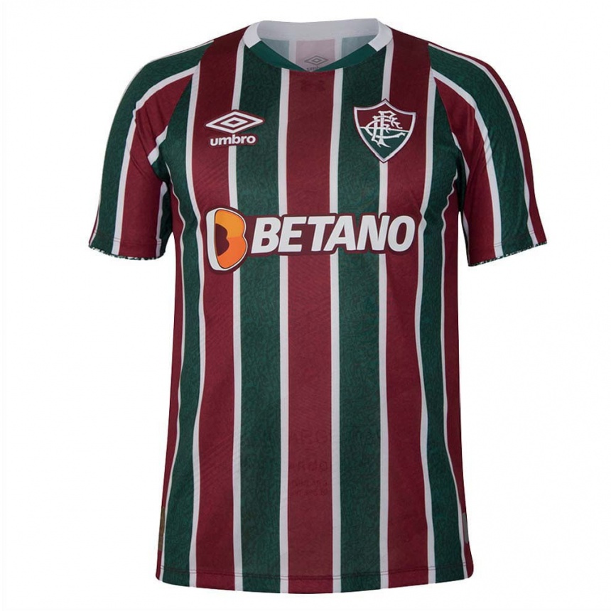 Hombre Fútbol Camiseta Luan Brito #0 Verde Granate Blanco 1ª Equipación 2024/25 Argentina