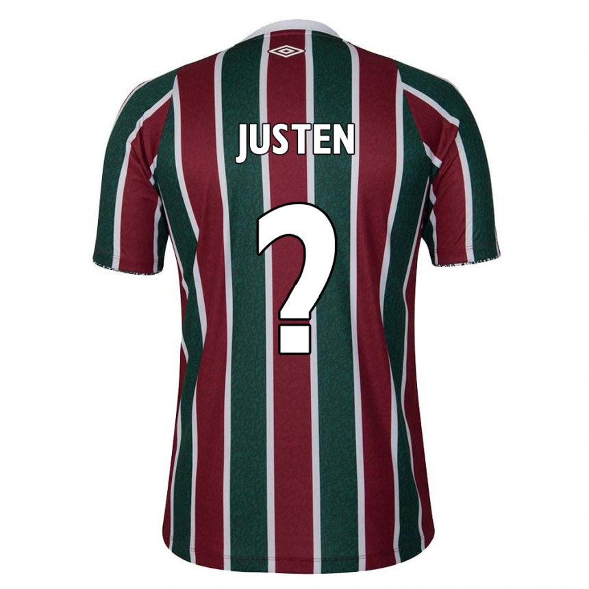 Hombre Fútbol Camiseta Justen #0 Verde Granate Blanco 1ª Equipación 2024/25 Argentina