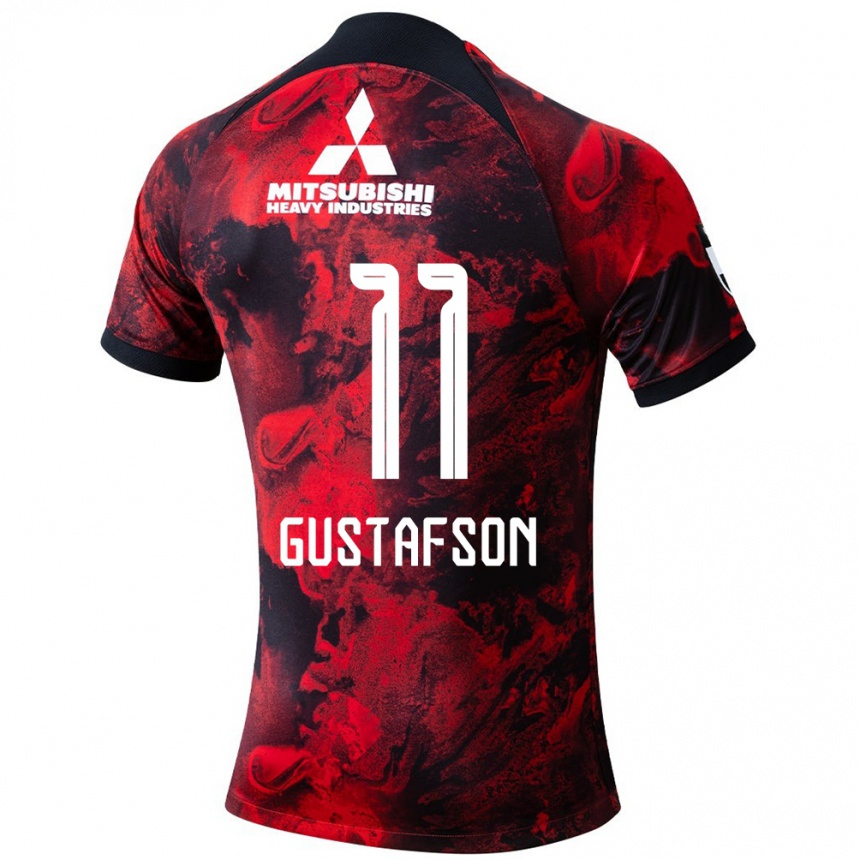 Hombre Fútbol Camiseta Samuel Gustafson #11 Negro Rojo 1ª Equipación 2024/25 Argentina