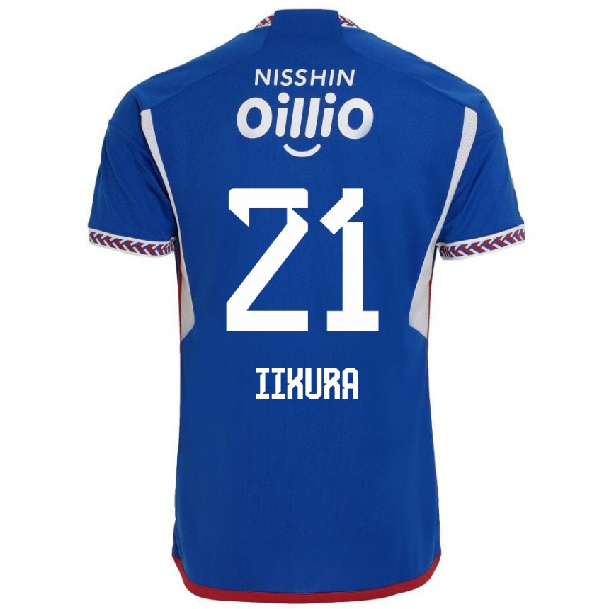 Hombre Fútbol Camiseta Hiroki Iikura #21 Azul Blanco Rojo 1ª Equipación 2024/25 Argentina