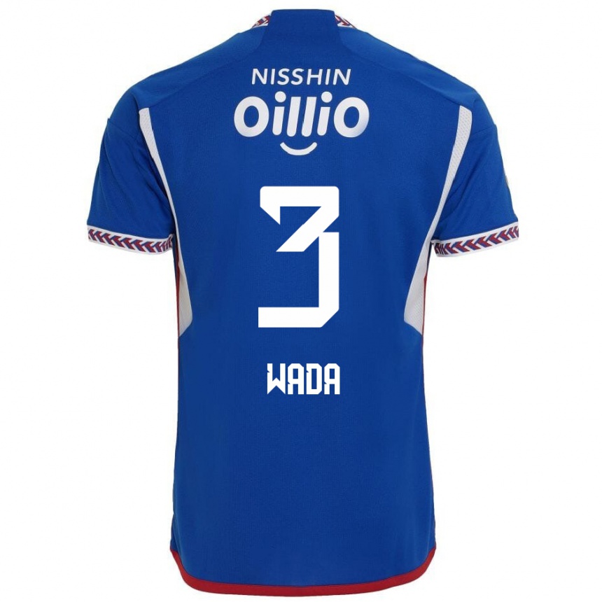 Hombre Fútbol Camiseta Yusei Wada #3 Azul Blanco Rojo 1ª Equipación 2024/25 Argentina