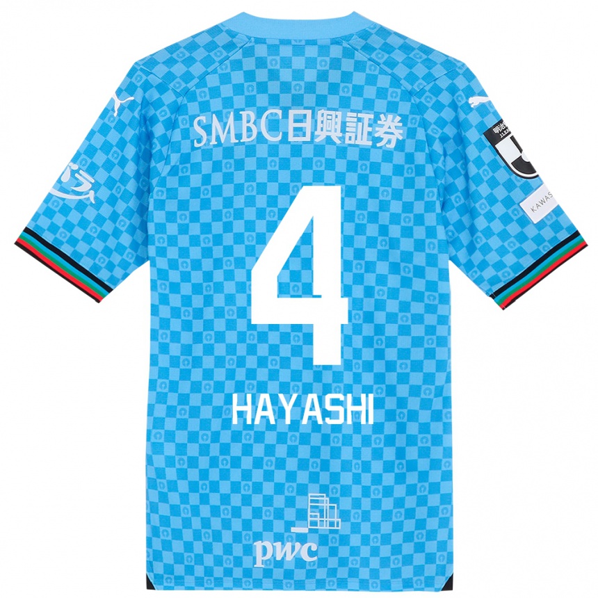 Hombre Fútbol Camiseta Shunsuke Hayashi #4 Azul Celeste 1ª Equipación 2024/25 Argentina