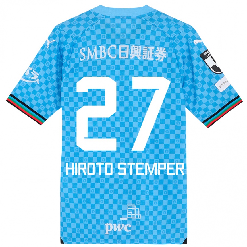 Hombre Fútbol Camiseta Luka Hiroto Stemper #27 Azul Celeste 1ª Equipación 2024/25 Argentina