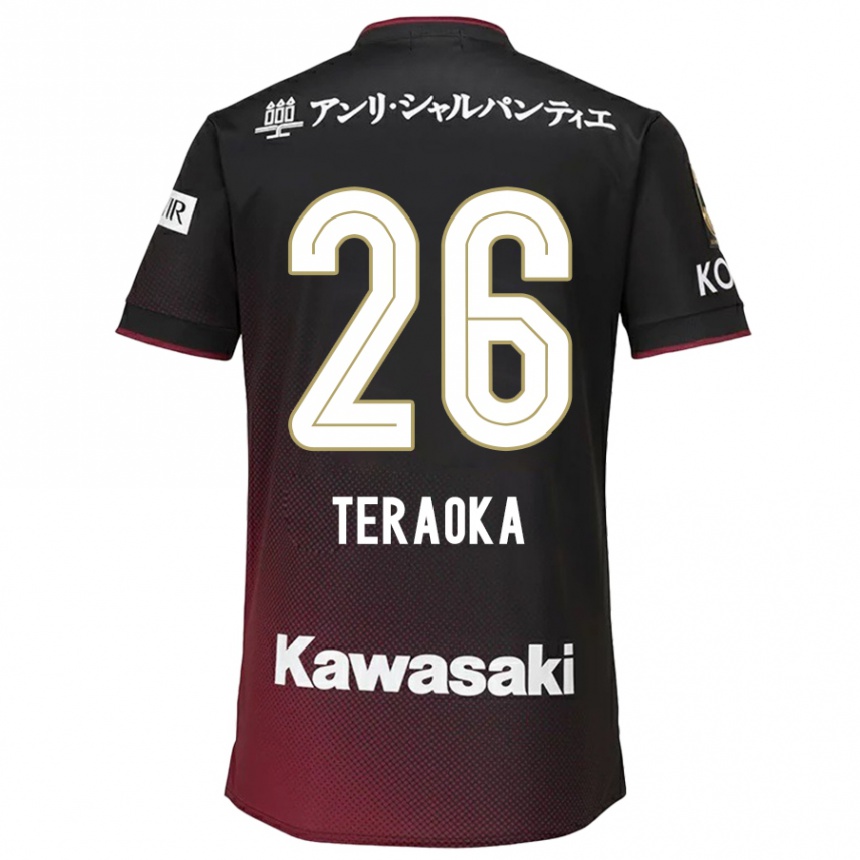 Hombre Fútbol Camiseta Yuma Teraoka #26 Negro Rojo 1ª Equipación 2024/25 Argentina